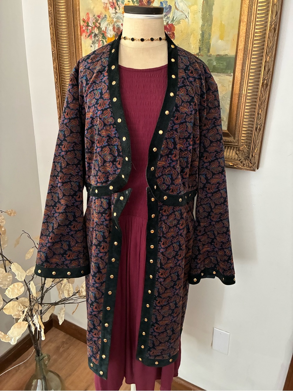 Vintage Suzanne Somers Paisley Studded Jacket Cropped Jacket duo Size 20W